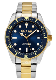 So & Co New York Yacht Timer Niebieski/Stal w odcieniu złota Ø44 mm 5294.3