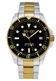 So & Co New York Yacht Timer Czarny/Stal w odcieniu złota Ø44 mm 5294.4