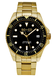 So & Co New York Yacht Timer Czarny/Stal w odcieniu złota Ø44 mm 5294.5