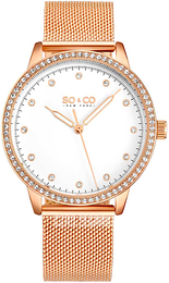 So & Co New York Madison Biały/Stal w kolorze różowego złota Ø38 mm 5514.3