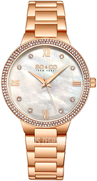So & Co New York Madison Biały/Stal w kolorze różowego złota Ø38 mm 5519.4