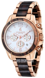 Spinnaker Vessel Biały/Stal w kolorze różowego złota Ø44 mm SP-5027-33