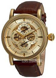 Stührling Original Symphony Żółte złoto/Skóra Ø46 mm 150D.3335K15
