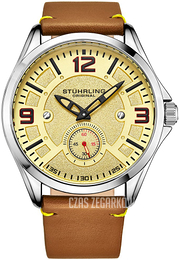 Stührling Original Aviator Żółte złoto/Skóra Ø43 mm 3934.4