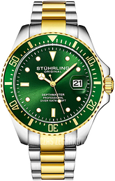 Stührling Original Aquadiver Zielony/Stal w odcieniu złota Ø42 mm 3950.6
