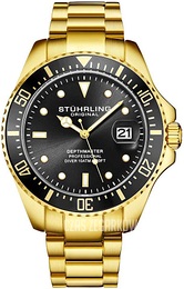 Stührling Original Aquadiver Czarny/Stal w odcieniu złota Ø42 mm 3950.7