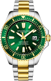 Stührling Original Aquadiver Zielony/Stal w odcieniu złota Ø42 mm 3950A.6