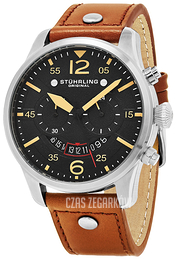 Stührling Original Aviator Czarny/Skóra Ø44 mm 473.01