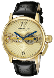 Stührling Original Żółte złoto/Skóra Ø46 mm 729.03