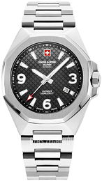 Swiss Alpine Military Typhoon Czarny/Stal Ø42 mm 7005.1137