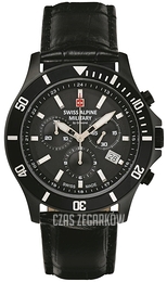 Swiss Alpine Military Chrono Czarny/Skóra Ø42 mm 7022.9577
