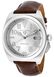 Swiss Legend Heritage Srebrny/Skóra Ø44 mm SL-20434-02S-BRW