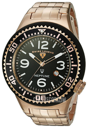 Swiss Legend Neptune Czarny/Stal w kolorze różowego złota Ø52 mm SL-21819P-RG-11