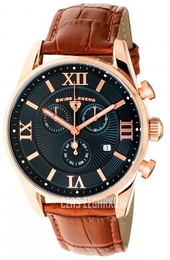 Swiss Legend Belleza Czarny/Skóra Ø43 mm SL-22011-RG-01-BR