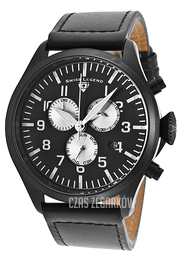 Swiss Legend Pioneer Czarny/Skóra Ø47 mm SL-30332-BB-01-SA