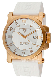 Swiss Legend Sportiva Biały/Guma Ø45 mm SL-40030-RG-02-WHT