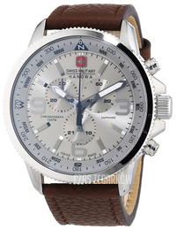 Swiss Military Sport Srebrny/Skóra Ø46 mm 06-4224.04.030