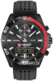Swiss Military Sport Czarny/Guma Ø44 mm 06-4298.3.13.007