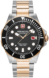 Swiss Military Hanowa Czarny/Stal w kolorze różowego złota Ø44 mm 06-5338.12.007