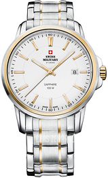 Swiss Military Chrono Biały/Stal w odcieniu złota Ø40 mm SM34039.05