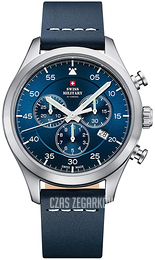Swiss Military Chrono Niebieski/Skóra Ø43 mm SM34076.05