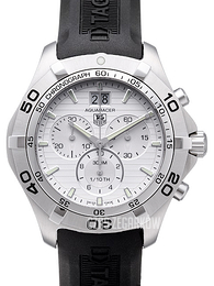 TAG Heuer Aquaracer Grande Date Chronograph Srebrny/Guma Ø43 mm CAF101F.FT8011