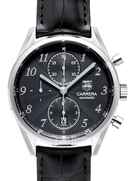 TAG Heuer Carrera Calibre 16 Heritage Automatic Chronograph Czarny/Skóra Ø41 mm CAS2110.FC6266