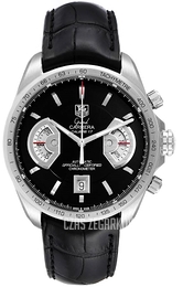 TAG Heuer Grand Carrera Calibre 17 Automatic Chronograph Czarny/Skóra Ø43 mm CAV511A.FC6225