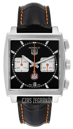 TAG Heuer Monaco Czarny/Skóra 39x39 mm CAW211K.FC6311