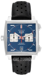 TAG Heuer Monaco Niebieski/Skóra Ø39 mm CAW211P.FC6350