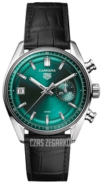 TAG Heuer Carrera Chronograph Zielony/Skóra Ø39 mm CBS2211.FC6545
