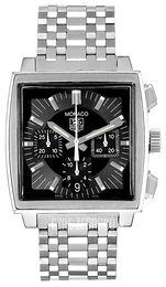 TAG Heuer Monaco Czarny/Stal 38x38 mm CW2111.BA0780