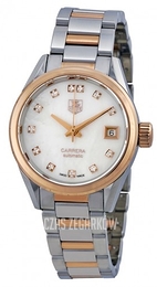TAG Heuer TAG Heuer Carrera Lady Biały/Stal Ø28 mm WAR2452.BD0772