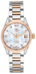 TAG Heuer Carrera Lady Biały/18 karatowe różowe złoto Ø28 mm WAR2452.BD0777