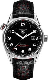 TAG Heuer Carrera Czarny/Skóra Ø43 mm WAR2A10.FC6337