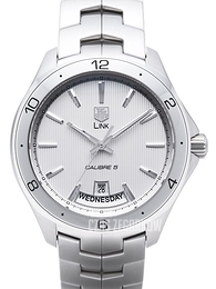 TAG Heuer Link Calibre 5 Day-Date Automatic Srebrny/Stal Ø42 mm WAT2011.BA0951