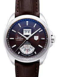 TAG Heuer Grand Carrera Brązowy/Skóra Ø42.5 mm WAV5113.FC6231