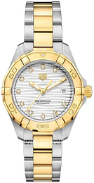 TAG Heuer Aquaracer Lady Biały/18 karatowe żółte złoto Ø32 mm WBD2321.BB0320
