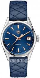 TAG Heuer Carrera Lady Niebieski/Skóra Ø36 mm WBK1312.FC8259