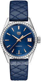 TAG Heuer Carrera Lady Niebieski/Skóra Ø36 mm WBK1317.FC8259