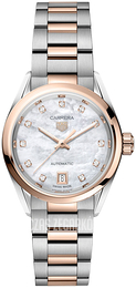 TAG Heuer Carrera Biały/18 karatowe różowe złoto Ø29 mm WBN2450.BD0569