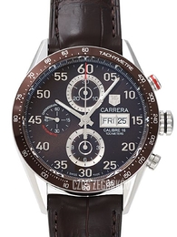 TAG Heuer Carrera Calibre 16 Day Date Automatic Chronograph Brązowy/Skóra Ø43 mm CV2A12.FC6236