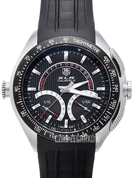 TAG Heuer SLR Calibre S Laptimer 1/100Th Electro-Mechanical Chronograph Czarny/Guma Ø47 mm CAG7010.FT6013