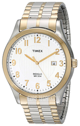 Timex Classic Elevated Biały/Stal w odcieniu złota Ø40 mm T2N851