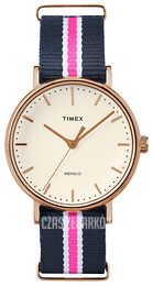 Timex Weekender Kremowy/Stal w kolorze różowego złota Ø37 mm TW2P91500