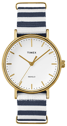 Timex Weekender Biały/Stal w odcieniu złota Ø37 mm TW2P91900