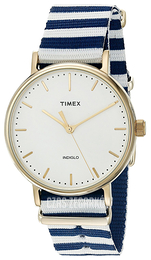 Timex Weekender Biały/Stal w odcieniu złota Ø37 mm TW2P919009J