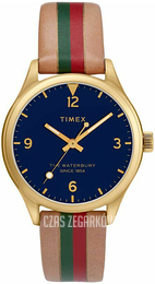 Timex Niebieski/Skóra Ø34 mm TW2T26300
