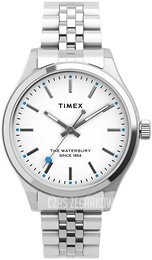 Timex The Waterbury Biały/Stal Ø34 mm TW2U23400