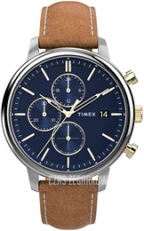Timex Niebieski/Skóra Ø45 mm TW2U39000